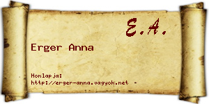 Erger Anna névjegykártya